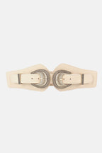 Shell Double Buckle Elastic Wide Belt - Delanoir