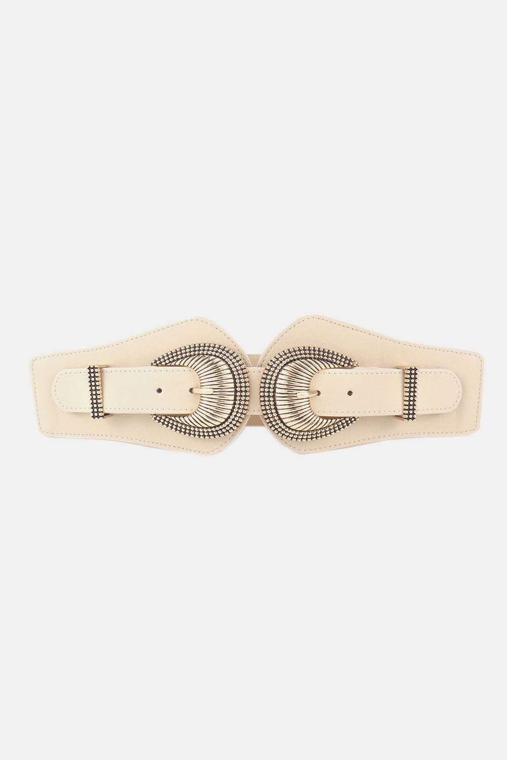 Shell Double Buckle Elastic Wide Belt - Delanoir