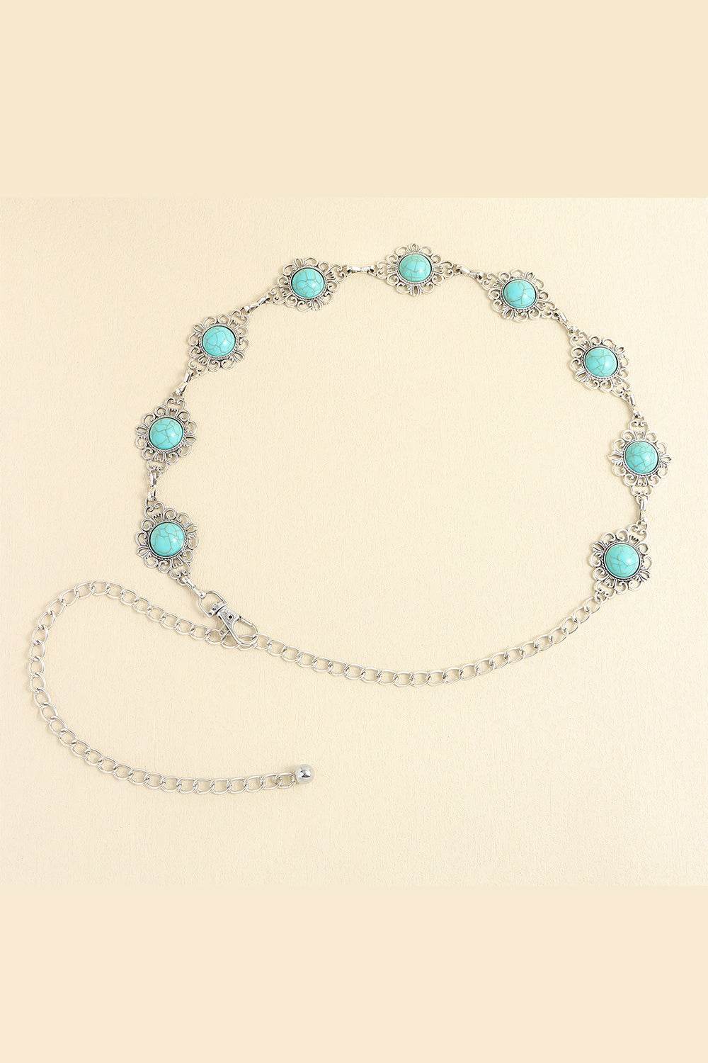Vintage Turquoise Alloy Belt - Delanoir