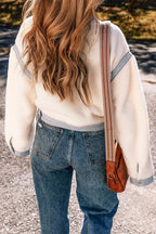 Contrast Trim Snap Down Jacket - Delanoir