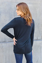 Basic Bae Full Size Round Neck Long Sleeve Top - Delanoir