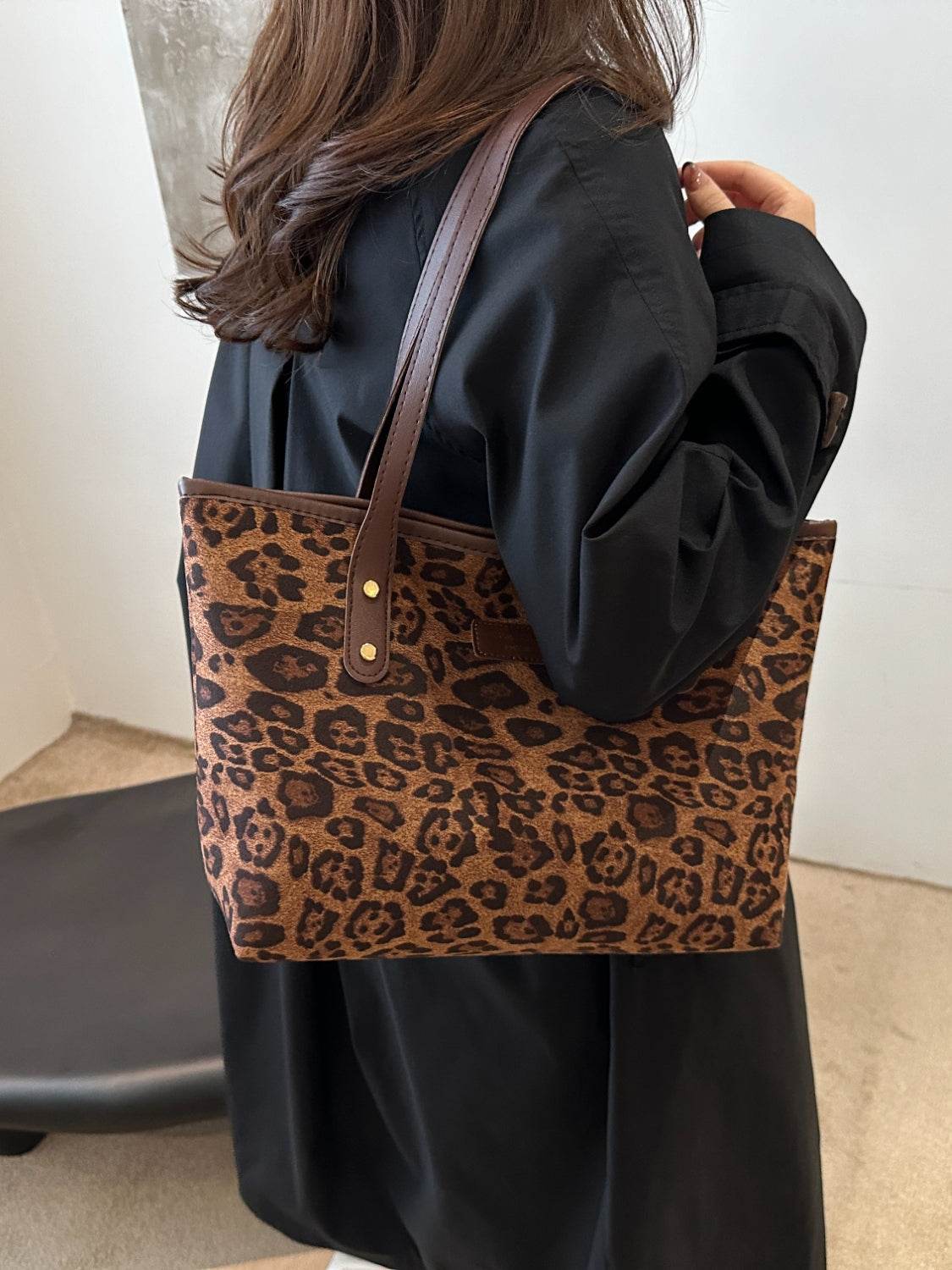 Leopard Polyester Tote Bag - Delanoir