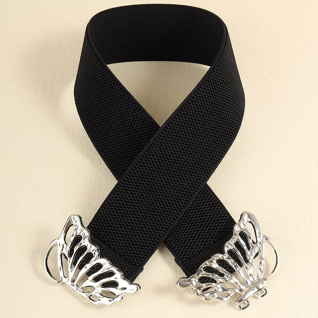 Butterfly Alloy Buckle Elastic Belt - Delanoir