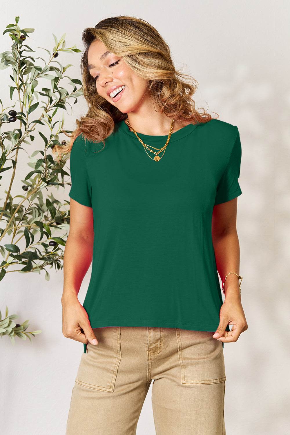 Basic Bae Full Size Round Neck Short Sleeve T-Shirt - Delanoir