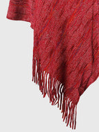 Fringe Hem Hooded Poncho - Delanoir
