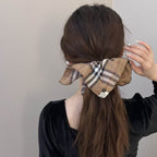 Contrast Plaid Elastic Hair Scrunchy - Delanoir