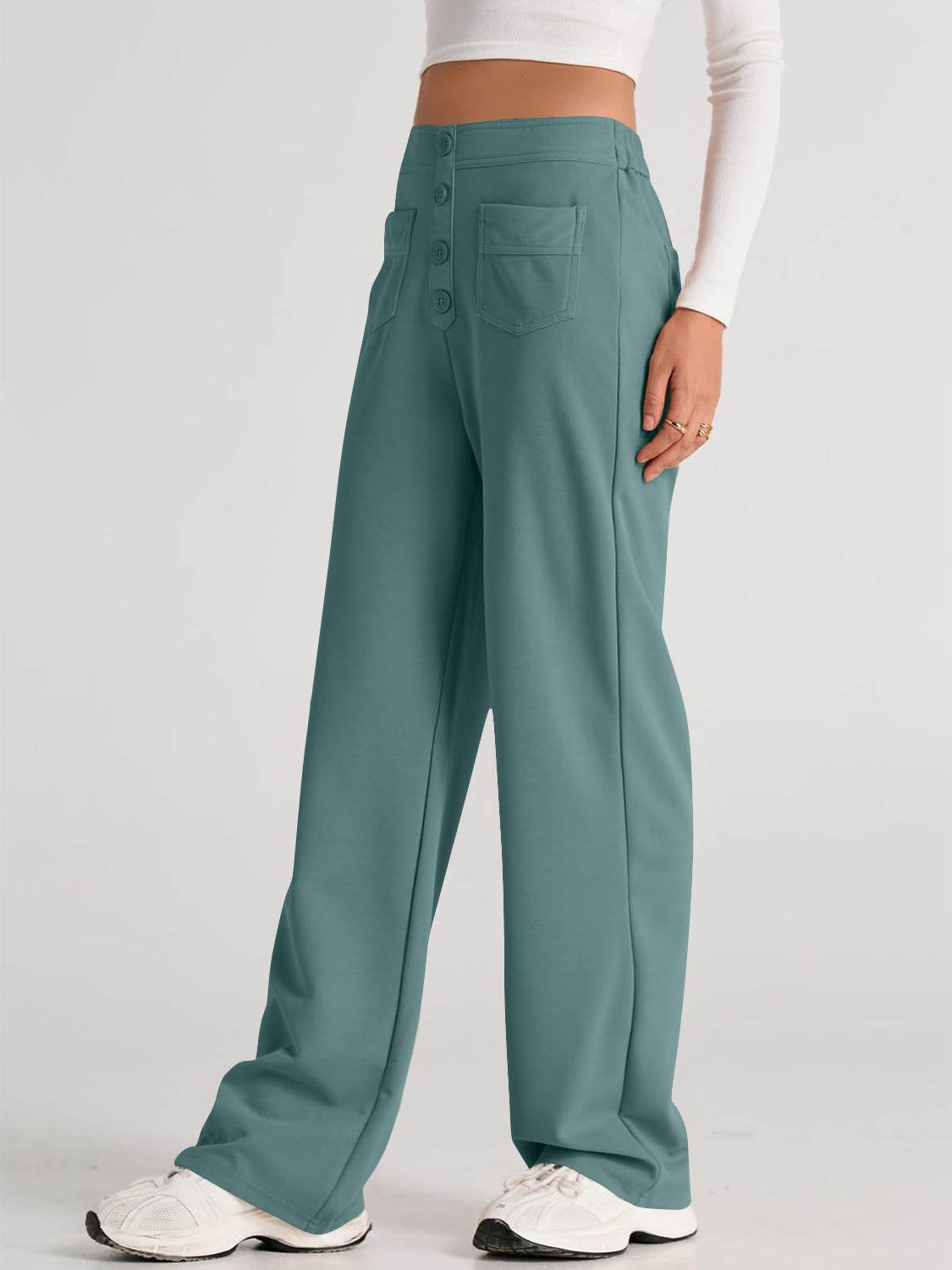 High Waist Wide Leg Pants - Delanoir