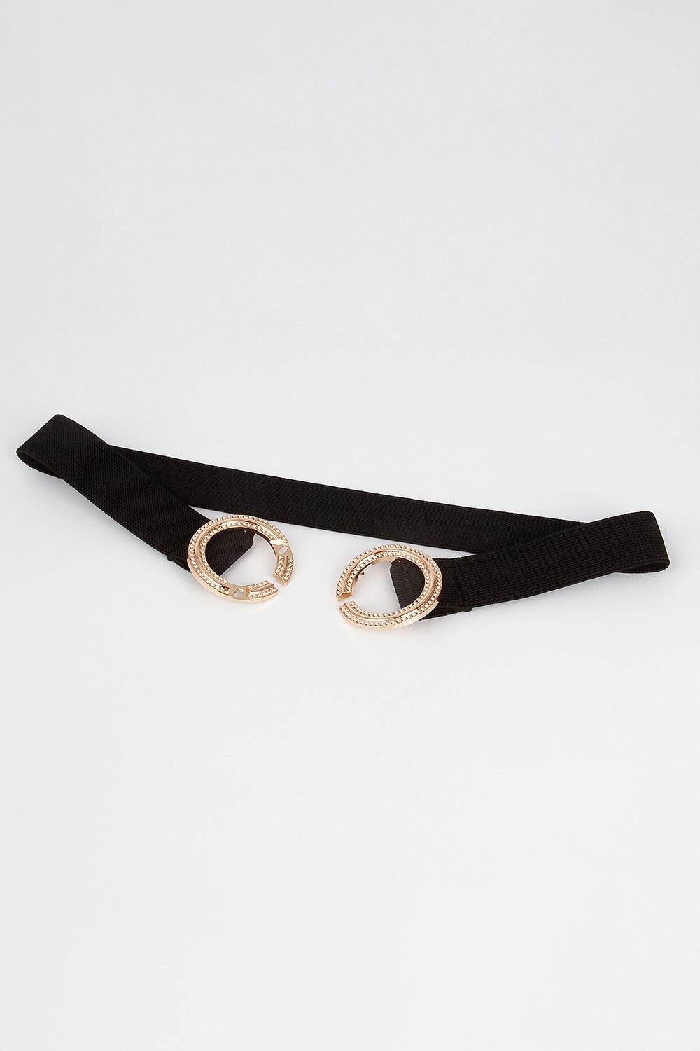 Double Hoop Buckle Elastic Belt - Delanoir