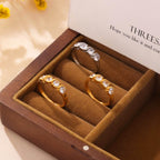 Stainless Steel Inlaid Zircon Ring - Delanoir