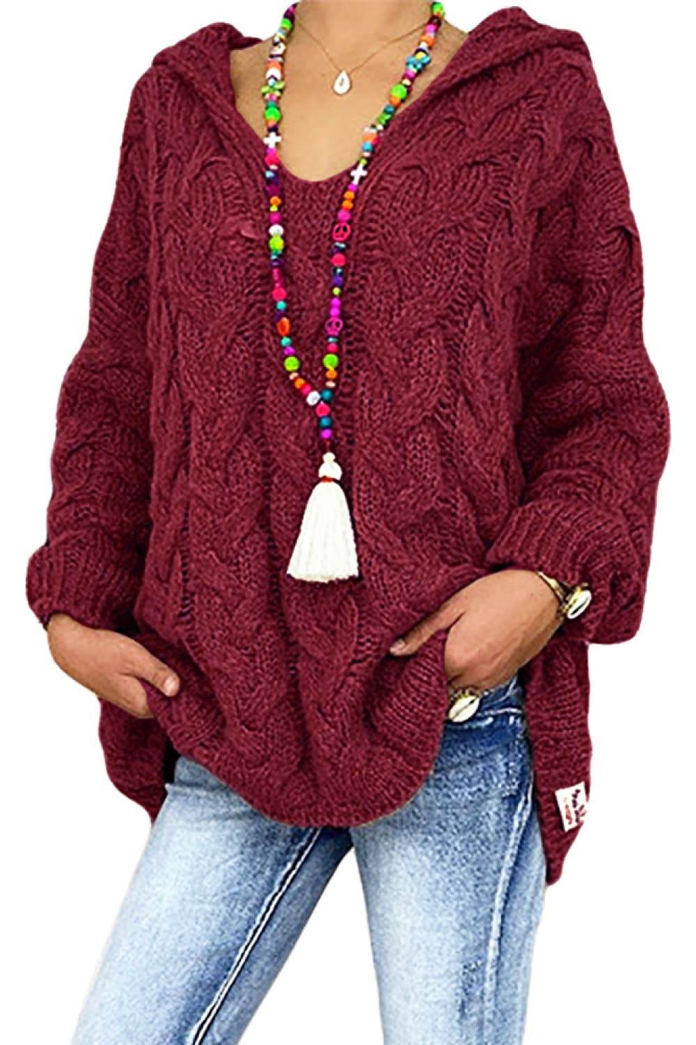 Cable-Knit Hooded Sweater - Delanoir