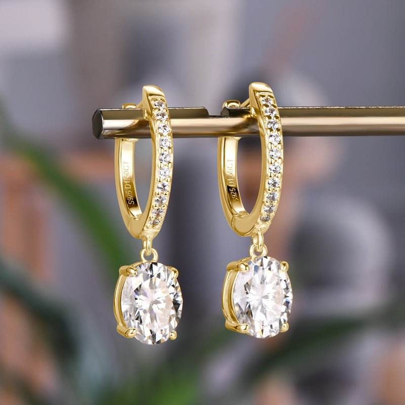 3 Carat Moissanite 925 Sterling Silver Earrings - Delanoir