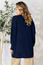 Basic Bae Full Size Ribbed Cocoon Cardigan - Delanoir