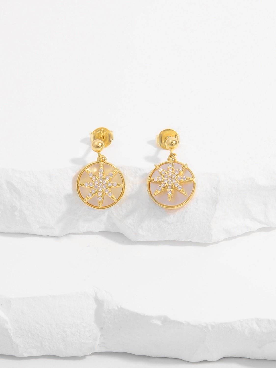 18K Gold-Plated 925 Sterling Silver Star Shape Earrings - Delanoir