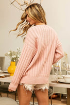 BiBi Pearl & Rhinestone Decor Long Sleeve Sweater - Delanoir