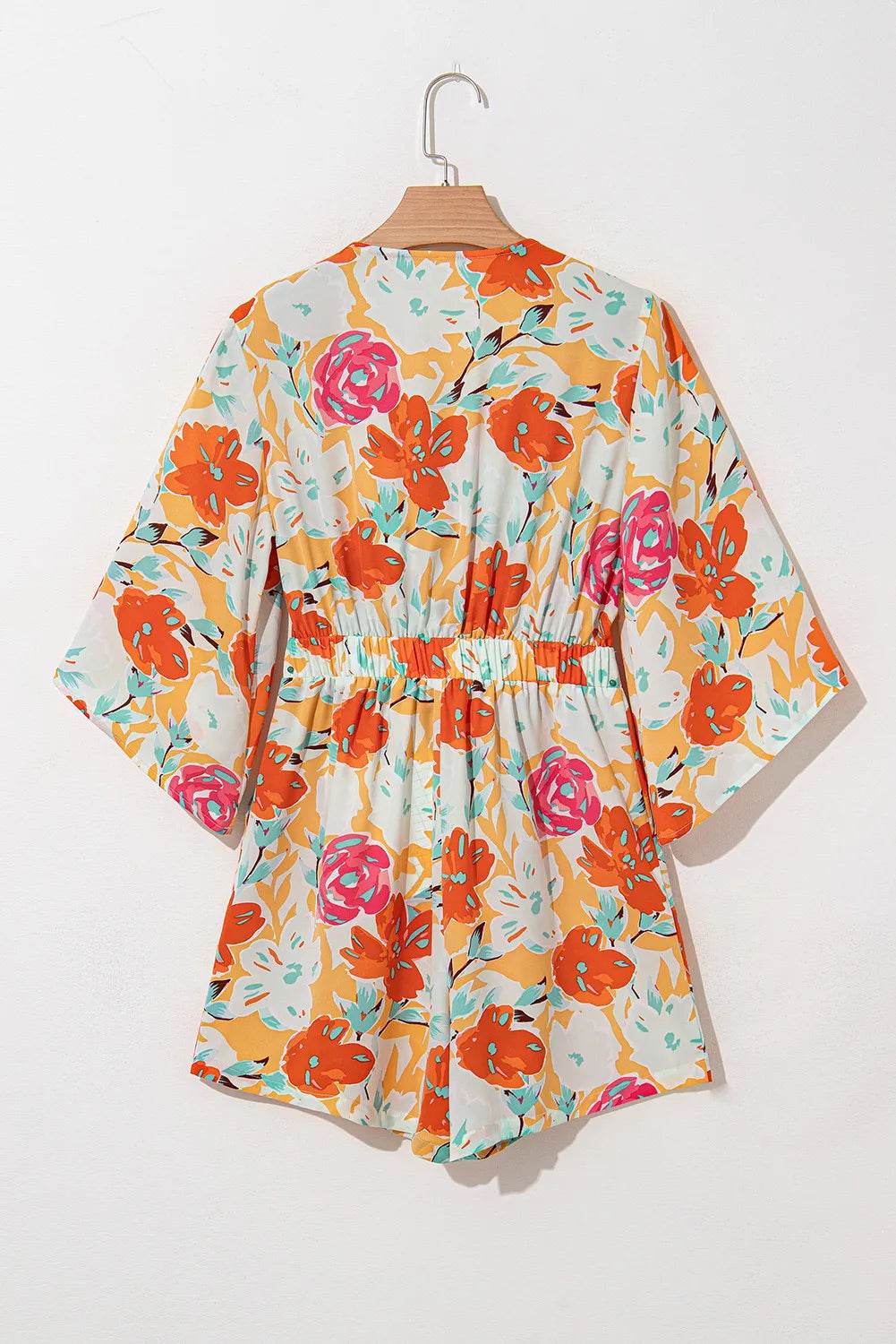 Tied Printed Half Sleeve Romper - Delanoir
