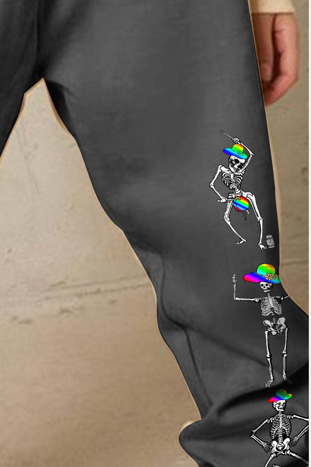 Simply Love Full Size SKELETON Graphic Sweatpants - Delanoir