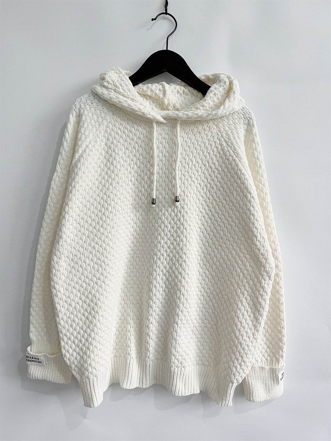 Drawstring Long Sleeve Hooded Sweater - Delanoir