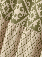 Geometric Elastic Waist Maxi Skirt - Delanoir