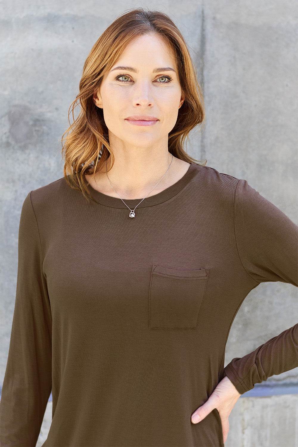 Basic Bae Full Size Round Neck Long Sleeve Top - Delanoir
