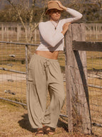 Full Size Wide Leg Pants with Pockets - Delanoir