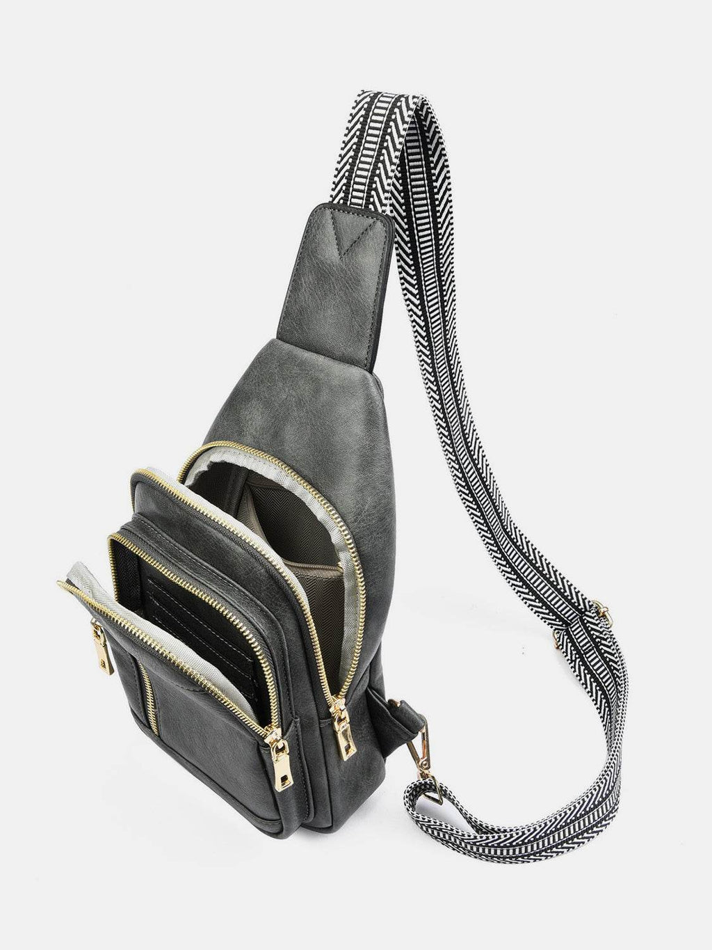 PU Leather Adjustable Strap Crossbody Bag - Delanoir