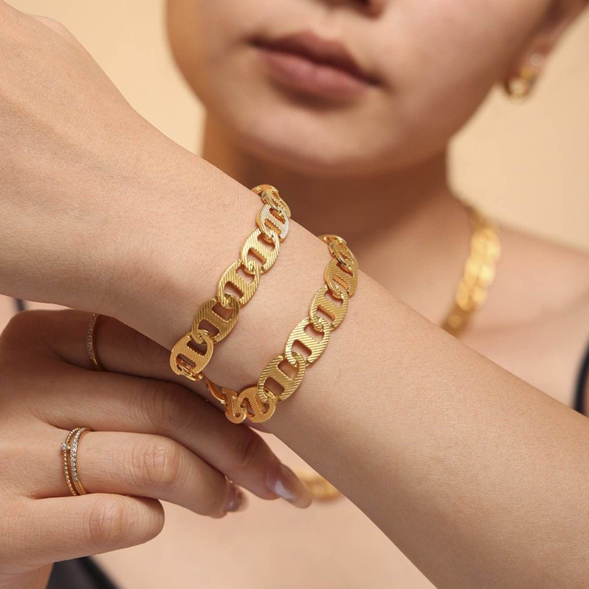18K Gold-Plated Stainless Steel Chain Bracelet - Delanoir