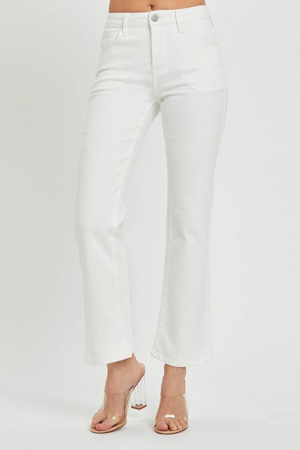 RISEN Full Size Mid Rise Jeans with Pockets - Delanoir