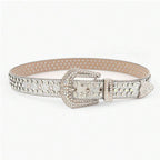 PU Leather Rhinestone Belt - Delanoir