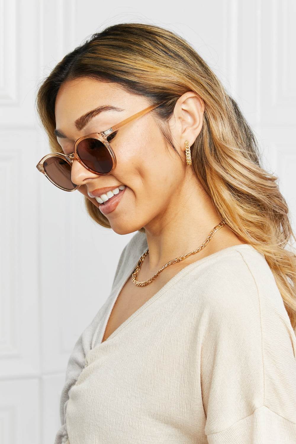 Round Full Rim Polycarbonate Frame Sunglasses - Delanoir
