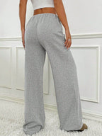 Tied Striped Wide Leg Pants - Delanoir