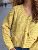 Button Down Long Sleeve Cardigan - Delanoir