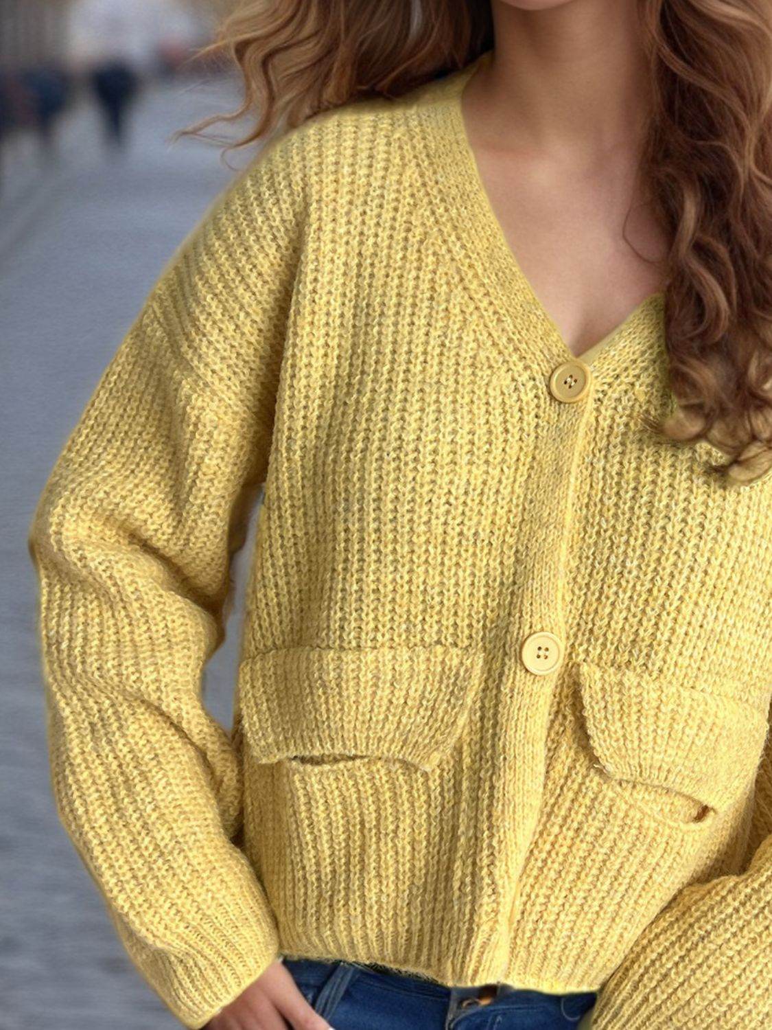 Button Down Long Sleeve Cardigan - Delanoir
