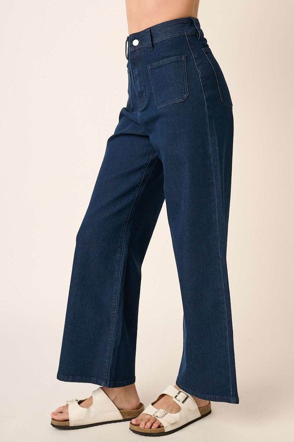 Mittoshop High Waist Wide Leg Jeans - Delanoir