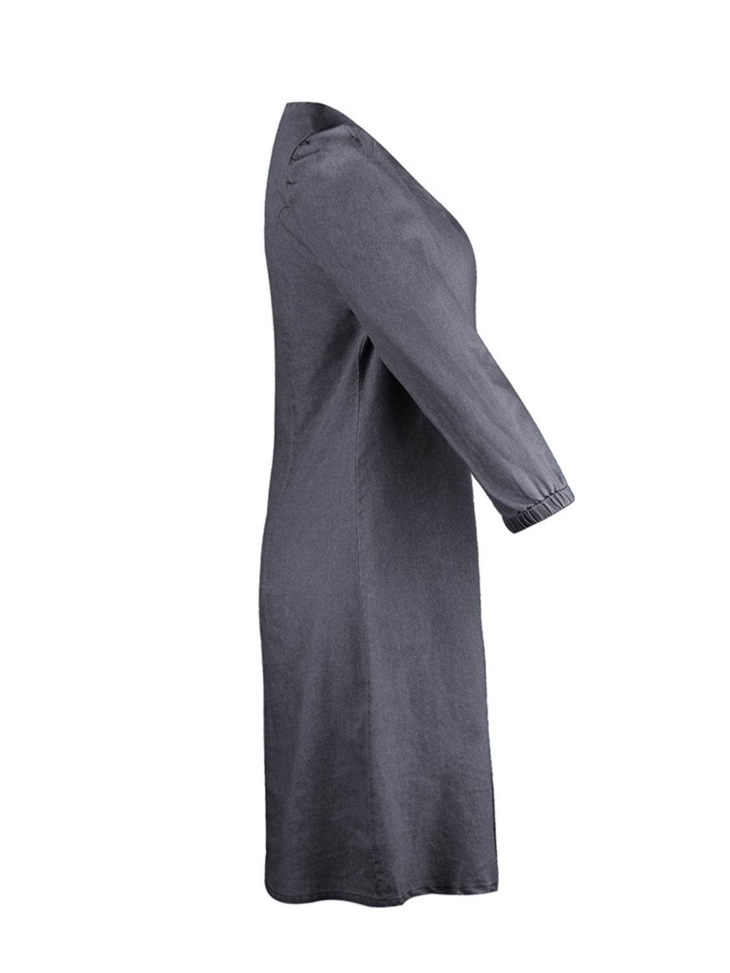 Full Size V-Neck Half Sleeve Dress - Delanoir