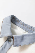 Contrast Trim Snap Down Jacket - Delanoir