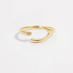925 Sterling Silver Inlaid Zircon Open Ring - Delanoir