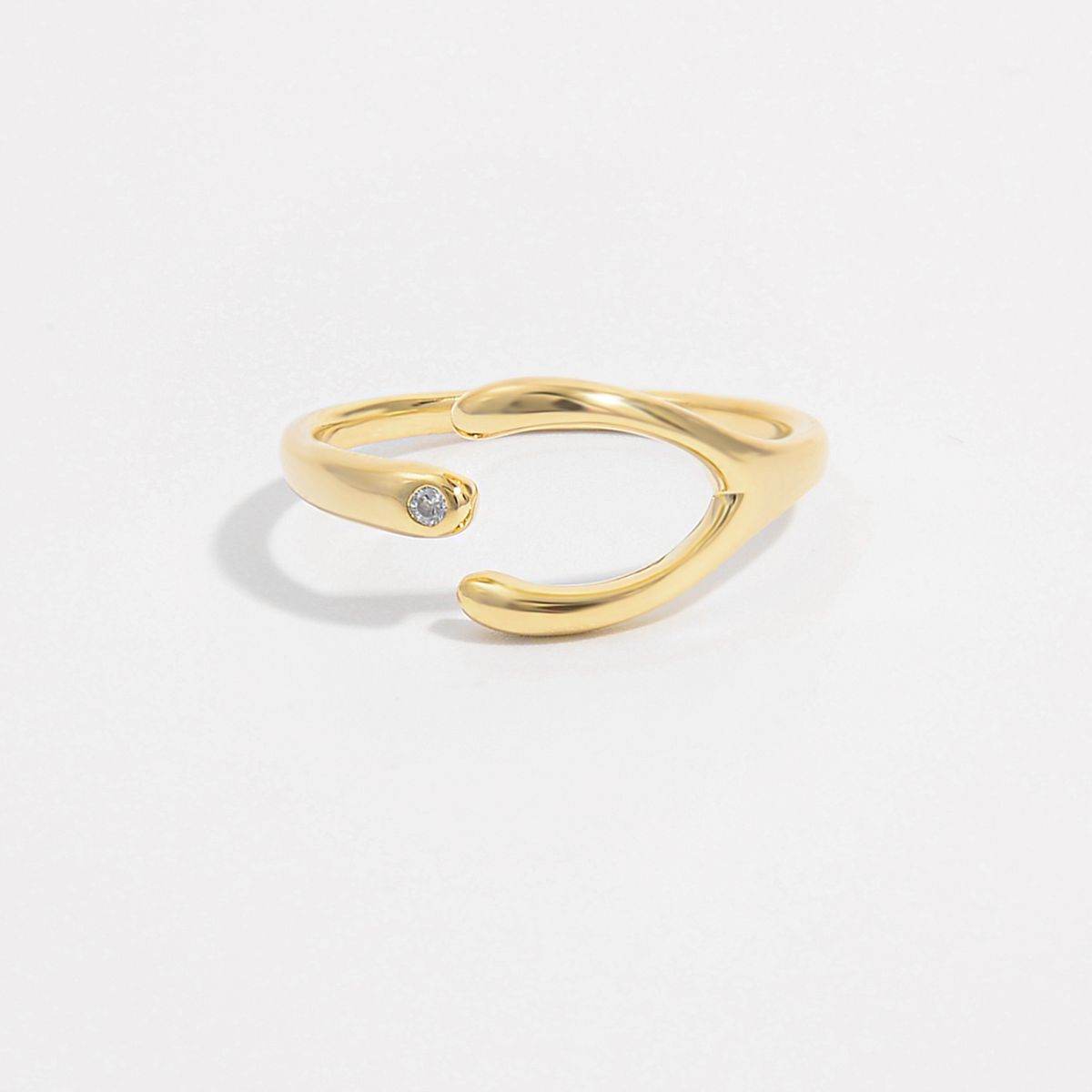 925 Sterling Silver Inlaid Zircon Open Ring - Delanoir