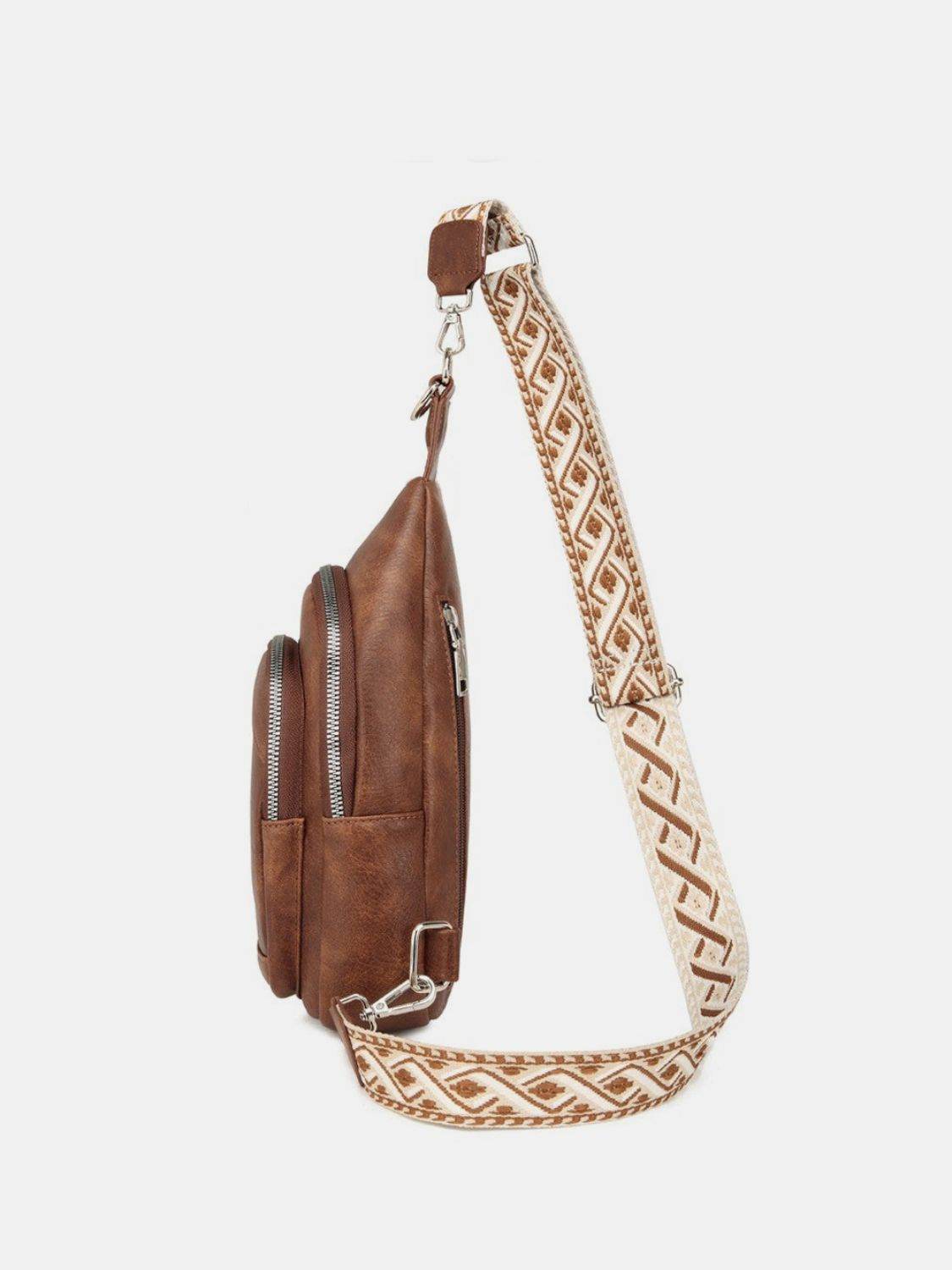 PU Leather Crossbody Bag with Two Detachable Strap - Delanoir