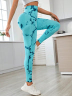 Printed High Waist Active Leggings - Delanoir
