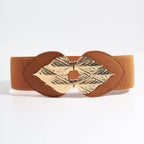 Alloy Leaf Buckle Elastic Belt - Delanoir