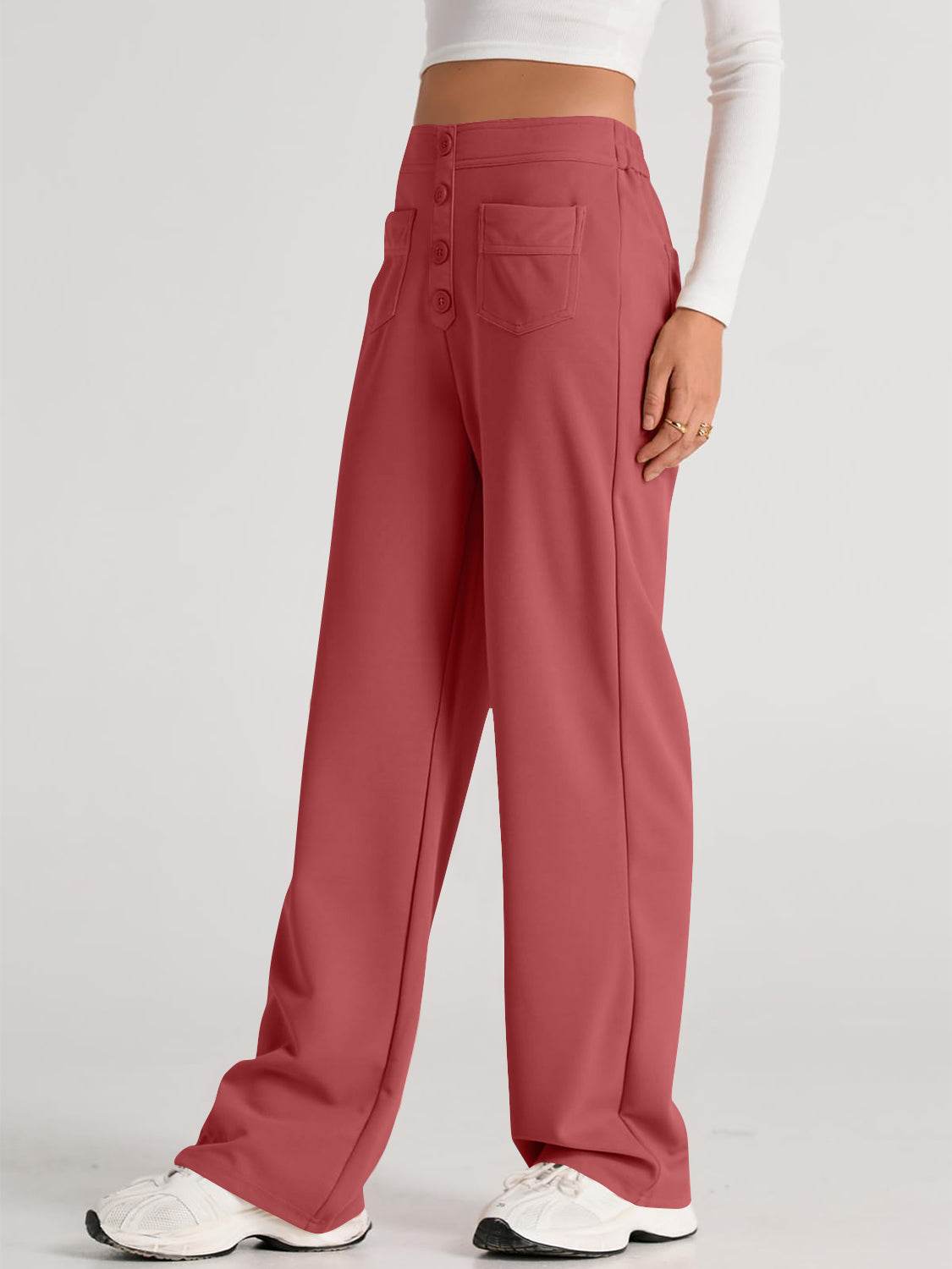 High Waist Wide Leg Pants - Delanoir