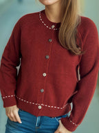 Button Down Long Sleeve Cardigan - Delanoir