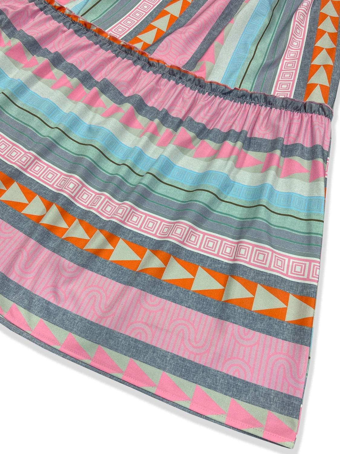 Ruffled Striped Long Sleeve Dress - Delanoir