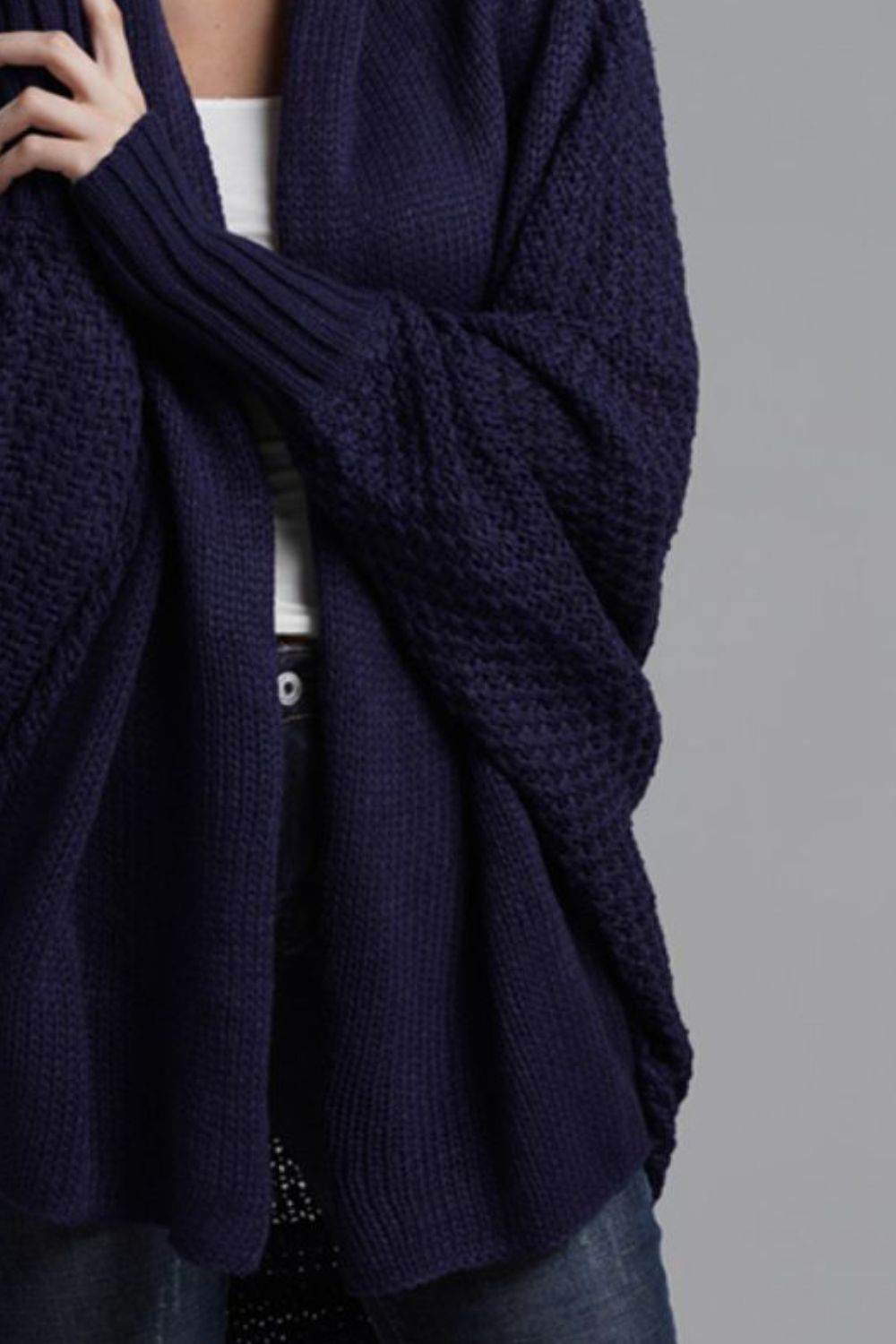 Open Front Batwing Sleeve Cardigan - Delanoir
