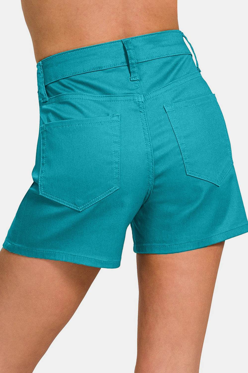 Zenana High Waist Denim Shorts - Delanoir