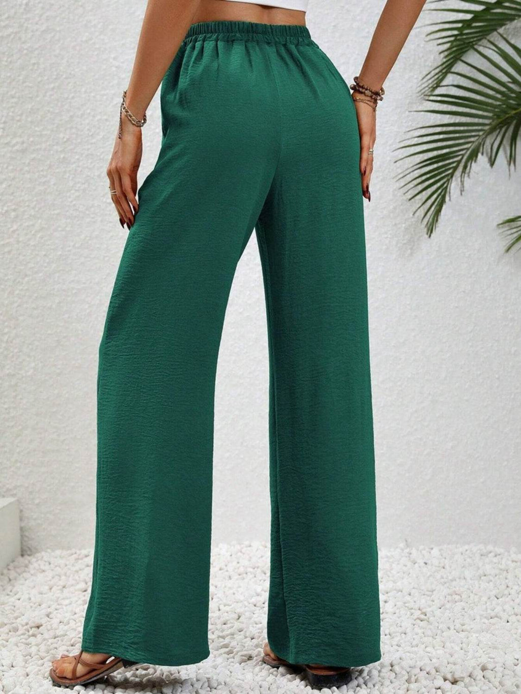 Wide Leg Drawstring Pants - Delanoir