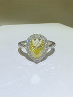 2 Carat Moissanite 925 Sterling Silver Teardrop Shape Ring - Delanoir