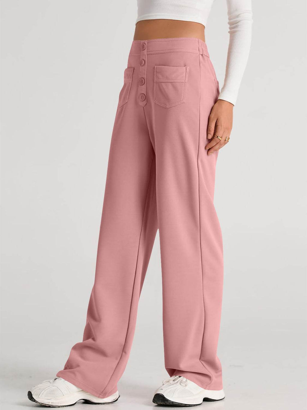 High Waist Wide Leg Pants - Delanoir