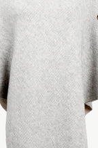 Turtleneck Buttoned Poncho - Delanoir