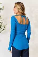 Culture Code Full Size Ribbed Sweetheart Neck Knit Top - Delanoir